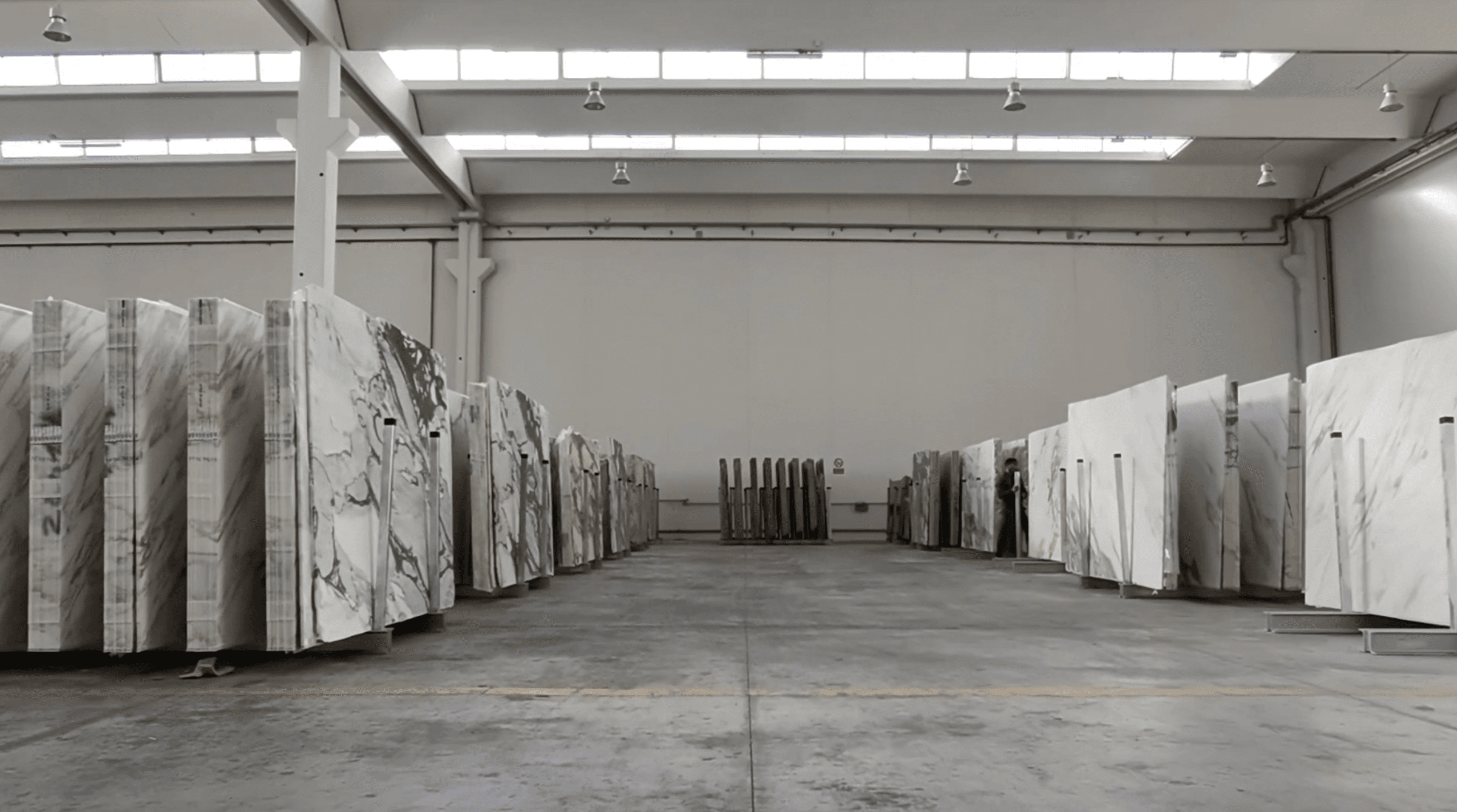 Biancomarmo Marble Slabs Storage